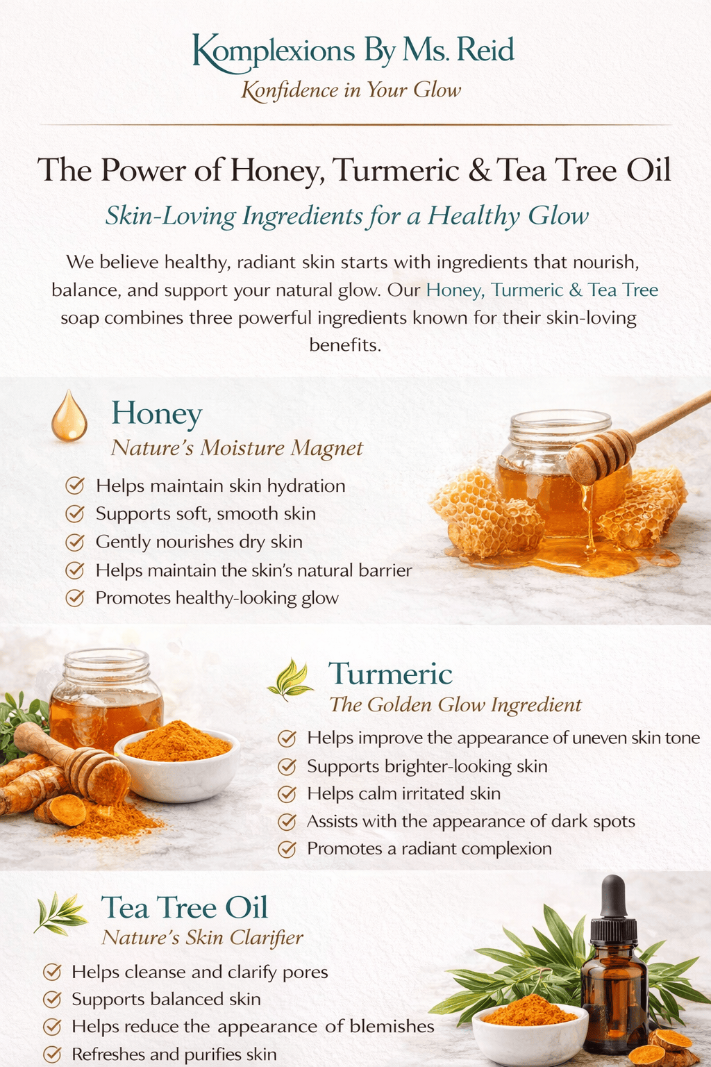 Komplexions By Ms. Reid Turmeric and Honey Soap